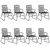 9-dijelni vrtni blagovaonski set od PVC ratana crni