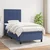 Vidaxl Box spring postelja z vzmetnico moder 80x200 cm blago