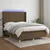 Vidaxl Box spring postelja z vzmetnico LED temno rjava 140x200cm blago