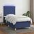 Vidaxl Box spring postelja z vzmetnico LED modra 100x200 cm blago