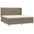Vidaxl Box spring postelja z vzmetnico LED taupe 200x200 cm blago