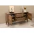 HANAH HOME Vina 02 1005 Walnut Cream Produživi trpezarijski sto, stolice i konzola (5 komada))
