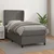 Vidaxl Box spring postelja z vzmetnico siva 100x200 cm umetno usnje