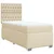 Vidaxl Box spring postelja z vzmetnico krem 90x190 cm blago