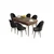 Hanah Home Set Trpezarijski sto i 6 stolica Roz, Crno-braon