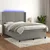 Vidaxl Box spring postelja z vzmetnico LED sv. siva 140x190 cm žamet