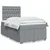 Vidaxl Boxspring postelja z vzmetnico svetlo siva 120x190 cm blago