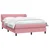 Vidaxl Box spring postelja z vzmetnico roza 160x210 cm žamet