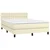 Vidaxl Box spring postelja z vzmetnico LED krem 140x190cm umetno usnje