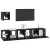 Set TV komoda Zidne 4 pcs Crni hrast Konstruirano drvo