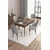 Hanah Home trpezarijski set Are, sto na razvlačenje i 4 stolice, ploča u dekoru drveta Baroque, siva tkanina Babyface
