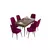 Hanah Home Set Trpezarijski sto i 6 stolica Are, Bordo-braon