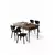 HANAH HOME Rasklopivi trpezarijski sto i stolice (5 delova) Exve Baroque Black