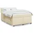 Vidaxl Box spring postelja z vzmetnico krem 160x200 cm blago