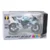 LEAN TOYS kovinski športni motocikel, luči, zvoki, srebrn, 1:12