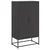 Visoka komoda crna 68,5 x 38,5 x 123,5 cm čelična