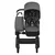 Bugaboo - Voziček Donkey 6 Mono, Black/Moon Grey-Moon Grey