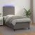 vidaXL Box spring postelja z vzmetnico LED siva 90x200 cm umetno usnje