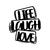 Wallity Zidna dekoracija Life Laugh Love, 40 x 47 cm, Crna