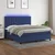 Vidaxl Box spring postelja z vzmetnico LED modra 160x200 cm blago