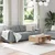 Dvodijelni set sofa s jastucima, svijetlo siva tkanina