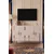 Hanah Home komoda Ilay 120, 120 cm, bela / travertin / srebrna