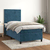 Greatstore Box spring postelja z vzmetnico temno modra 80x200 cm žamet