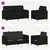 vidaXL Sofa set z shrambo 2 pcs Črna Poliester