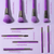 Docolor set kistova - 10 Pieces Synthetic Makeup Brush Set - Neon Purple (N1002)
