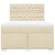 Vidaxl Box spring postelja z vzmetnico krem 160x200 cm blago