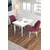 Hanah Home trpezarijski set Arp, sto i 2 stolice, bela ploča, bordo tkanina Babyface