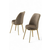 HANAH HOME Set 2 stolice Pefa Cappuccino Gold