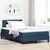 Vidaxl Postelja boxspring z vzmetnico Temno modra 120 x 190 cm blago