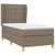 Vidaxl Box spring postelja z vzmetnico taupe 90x200 cm blago