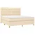 Vidaxl Box spring postelja z vzmetnico krem 180x200 cm blago