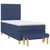 Vidaxl Box spring postelja z vzmetnico moder 90x190 cm blago