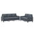 2-dijelni set sofa s jastucima tamnosivi baršunasti