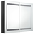 LED kupaonski ormarić s ogledalom sjajni crni 80 x 12 x 68 cm