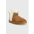 Cipele za snijeg od brušene kože UGG W Classic Mini Heritage Fluff boja: smeđa