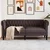 Vidaxl Kavč dvosed Chesterfield temno rjava tkanina