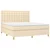 Vidaxl Box spring postelja z vzmetnico krem 160x200 cm blago
