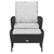 Vrtna stolica s osloncem za noge crna od poliratana