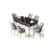 HANAH HOME Rasklopivi trpezarijski sto i stolice (7 delova) Nira Black Marble Gold Grey