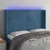 Vidaxl LED posteljno vzglavje temno modro 147x16x118/128 cm žamet