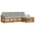 Set vanjskih sofa Prirodna i svijetlo siva 254 x 162,5 x 73 cm