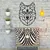 WallXpert metalni zidni ukras 5133, geometrijska glava vuka, 64 x 90 cm, crni