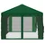 Pokrov za gazebo s bočnim zidovima 6 x 3 m Zelena Poliester 190