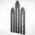 Wallity Zidna dekoracija CRY022, 66 x 11 cm, Crna