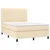 Vidaxl Box spring postelja z vzmetnico LED krem 140x190 cm blago