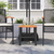 Vrtni stol crni 40x40x42 cm od poliratana i drva bagrema